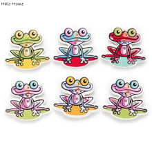 30pcs Mixed 2 Hole Animal Frog Wood buttons for Sewing Scrapbook Clothing Crafts Handwork Accessories Handmade Card DIY 31x28mm 2024 - buy cheap