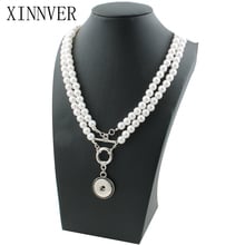 Collar de perlas de imitación elegantes para mujer, con broche, 72cm, compatible con broche DIY de 18MM, joyería de botones xinnver, venta al por mayor, ZG119 2024 - compra barato