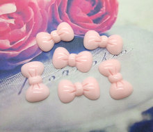 50Pcs Resin Light Pink Bowknot Crafts Flatback Cabochon Scrapbooking Decorations Fit Hair Clips Embellishments Beads Diy 2024 - buy cheap