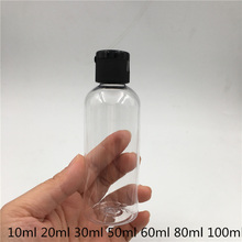 Botella de Perfume de plástico transparente, frasco de plástico negro con tapa superior, 10, 60, 80, 100 ML, 50 Uds., envío gratis 2024 - compra barato