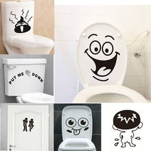 funny smile toilet wall decals bathroom home decoration waterproof wall stickers vinyl mural art diy wallpaper decor 2024 - buy cheap