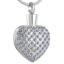 IJD8553 Bling Bling Crystal Heart Cremation Urn Jewelry Urn Necklace Hold Human/Pet Memorial Ashes Pendant For Women Keepsake 2024 - купить недорого