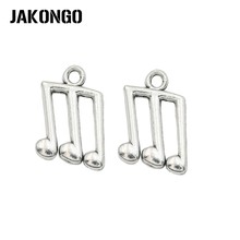 JAKONGO Antique Silver Plated Music Note Charm Pendant for Jewelry Accessories Making Bracelet Findings DIY 20x14mm 20pcs/lot 2024 - buy cheap