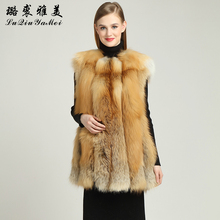 Natural Red Fox Fur Vests Coats Women Winter  Vests New Luxury Elegant Fur Vest 2020 Genuine Fur Jackets Sleeveless Real Fox Fur 2024 - buy cheap