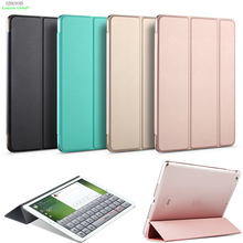 For iPad Air 2 Case PC Bottom Shell Ultra thin Stand PU Magnet Smart Cover Wake up Sleep for air2 model A1566 A1567 2024 - buy cheap