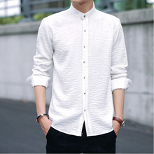 MRMT 2022 Brand Men's Shirts Thin Long Sleeve White Shirt  Slim Shirt Youth Shirt for Male Tops Solid Color Shirt 2024 - buy cheap