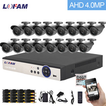 LOFAM 16CH 4MP Camera Kit Video Surveillance 16 Channel DVR NVR 4.0MP AHD Security Cameras Outdoor CCTV System Day Night Vision 2024 - buy cheap
