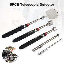 5PCS Magnetic 360 Swivel Inspection Mirror Telescopic Detector Pick-up Tool Telescopic Grabber LED Light Extra Viewing Pickup 2024 - buy cheap