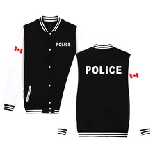 Roupa de polícia masculina, jaqueta bomber, uniforme de beisebol estampada da polícia, casaco casual de marca de hip hop 2024 - compre barato