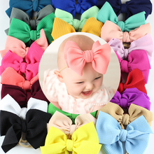Faixa de cabeça de nylon com 10 peças, turbante com laço de nylon bagunçado para bebês meninos e meninas, tamanho único 2024 - compre barato