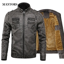 Men PU Leather Jacket 2020 New Autumn Winter Men's Thick Casual Warm Stand Collar Zipper Coats Male Fashion Motorcycle Jackets 2024 - buy cheap