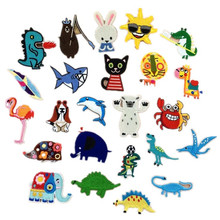 DOUBLEHEE Animals Animals Fly Swing Climb Patches Embroidered Iron On Patch For Clothing Sticker Paste For Clothes Bag Pants 2024 - buy cheap