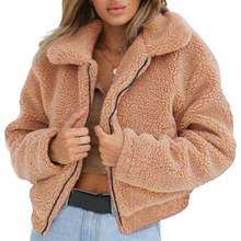 S-3XL Women Fluffy Faux Fur Coat  Winter Plush Fleece Thick Warm Shaggy Jacket Overcoat Female Lapel Zipper Outwear Casaco 2024 - buy cheap