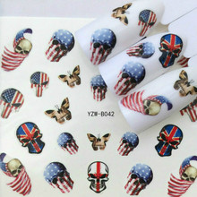 Горячая продажа Национальный флаг кости наклейки для ногтей бабочка цветок переводная наклейка Слайдеры для дизайна ногтей украшение тату маникюр 2024 - купить недорого