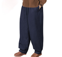 unisex blue/gray Autumn&Winter thick cotton&linen buddhist shaolin monk pants zen trousers kung fu martial arts bloomers 2024 - buy cheap