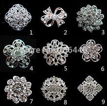 1.25 Inch Silver Rhinestone Crystal Diamante Wedding Bouquet Small Flower Brooch Prom Party Gift Pins 1.25 Inch 2024 - buy cheap