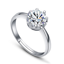 100% prata esterlina 925 promoção cristal brilhante feminino anéis ajustáveis para mulheres joias para presente de casamento femininas envio direto 2024 - compre barato