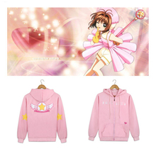 Anime Card Captor SAKURA Cosplay Costumes Magic Wand Logo Kinomoto Sakura Women Girls Pink Hoodie Sweatshirts Warm Coats Jackets 2024 - buy cheap