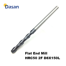 1pc End Mill 8mm Extra Long 150mm 2Flute HRC50 2F 8*150 Carbide Straight Shank Stainless Steel Spiral CNC Milling Cutter 2024 - buy cheap
