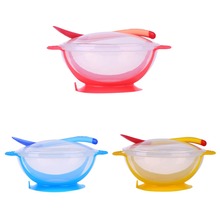 3Pcs/set Baby Tableware Dinnerware Suction Bowl with Temperature Sensing Spoon baby food Baby dinner Feeding Bowls dishes 2024 - buy cheap
