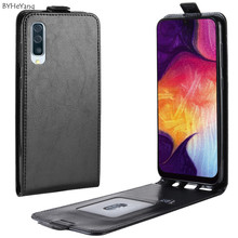 Для Samsung Galaxy A50 чехол Вертикальная искусственная кожа и силикон держатель для карт чехол для телефона для Galaxy A50 A 50 SM-A505F A505 a505f флип 2024 - купить недорого
