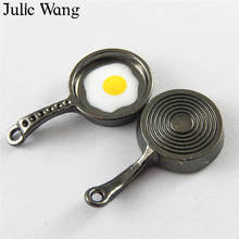 Julie Wang 10PCS Alloy Gun Black Enamel Saucepan Charms Necklace Pendant Earrings Decoration Findings Jewelry Making Accessory 2024 - buy cheap