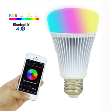 8W AC86-264V Input RGB Changing+CCT Dimming E27 Base LED Bulb Light Controlled by APP Smart Mobile Phone Through Bluetooth 2024 - buy cheap