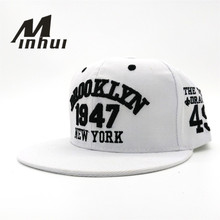 Minhui New Fashion Men's Snapbacks Baseball Caps Black White 1947 BROOKLYN Letters Embroidery Hip Hop Cap Sun Hats Bones For Men 2024 - buy cheap