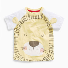 Little Maven New Boys  Summer Fashion Lovely Cartoon Big Lion Head Short O-neck Brand Cotton Quality Knitted Children Tshirt 2024 - buy cheap