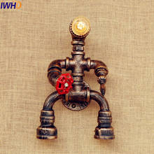 IWHD Robot Water Pipe Wall Lamp Vintage Stair Light Wandlamp Loft Style Industrial Wall Sconce Edison Appliques Murale Pared 2024 - buy cheap