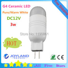 Wholesale - Free Shipping high lumen  white warm white 360degree ceramic led g4 3w lamp 10pcs/lot 2024 - buy cheap