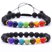 7 Chakra Charms Lava Rock Bracelets For Men Women Essential Oils Diffuser Natural stone Beads Chain Fashion handmade Jewelry 2024 - buy cheap