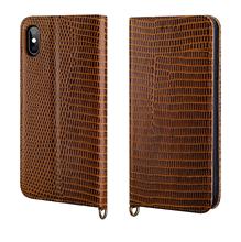 Luxury Genuine Leather Flip Phone Case Coque For Iphone Xs Max Xr X 8 7 Plus 6s 6 Plus Lizard Pattern Celulares Cover 2024 - buy cheap