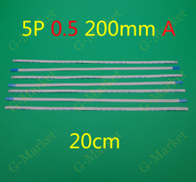 Cabo flexível ffc fpc 2-500 para pc, cabo flat de 0.5mm com 5 pinos e 5 pinos a comprimento frontal de 200mm e largura 3mm 2024 - compre barato