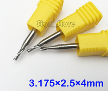 5pcs High-grade AA Single Blade Aluminium Cutting Single Flute CNC Router Bits 3.175 x2.5 x 4MM 2024 - buy cheap