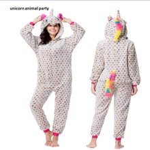 Pijama cosplay de unicórnio kigurumi, fantasia macacão com zíper, estrela de cinco pontas 2024 - compre barato