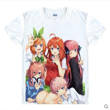 Nuevo Gotoubun no Hanayome Quintuplets Nakano Ichika camiseta de Anime Cosplay Camiseta de manga corta hombres tops Tee 2024 - compra barato