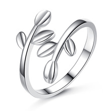 Кольцо «ветка» для мужчин и женщин, открытое Ювелирное Украшение с листьями оливкового цвета, покрытое серебром 2024 - купить недорого