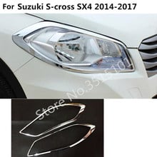 Car Molding Front Head Light Lamp Hood Frame Sticker ABS Chrome Cover Trim For Suzuki S-Cross Scross SX4 2014 2015 2016 2017 2024 - buy cheap