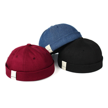 KLV Fashion Men's French Brimless Hat Mens Vogue Retro Skull cap Male Hip Hop Caps Beanie Retro Sun Hats Vintage Unisex Harajuku 2024 - buy cheap