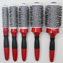 Free shipping 5 pcs Ceramic Ionic Hair Brush, Hair rolling brush set use with blower for haircurling styling 2024 - buy cheap