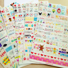 (6 sheets/lot) Korean Stationery Kawaii Stickers Transparent Decorative Stickers for Diary Photo Album 2024 - buy cheap