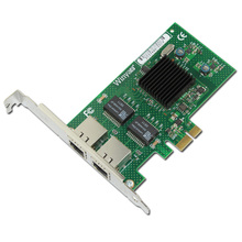 Сетевой адаптер с 2 портами Gigabit Ethernet 1000M PCI-E X1, чипсет 82575EB 2024 - купить недорого