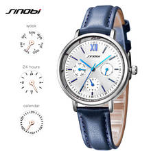 SINOBI Women Ladies Fashion Wrist Watch Clock Leather Strap Gold Quartz Woman's Watches Female Casual Watch reloj mujer xfcs 2024 - buy cheap