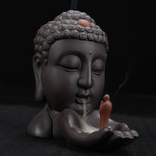 Buddha Backflow Incense Burner Creative Home Decor Ceramic Incense Holder Buddhist Censer + 10Pcs Incense Cones 2024 - buy cheap