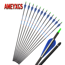 12pcs Archery 400 Spine 31inch Pure Carbon Arrow With Rubber Feathers For Outdoor Bow And Arrow Shooting Hunting Accessories 2024 - buy cheap