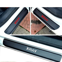 For LADA XRAY Carbon Fiber Vinyl Sticker Auto Door Protection Anti Scratch None Slip Door Sill Guard Lnterior Scuff Car Styling 2024 - buy cheap