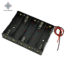 5 X 1.5V AA Battery Slot Holder Case Box Wire Battery Storage Boxes Black 2024 - buy cheap