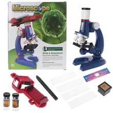 Kit de microscopio biológico 100X-1200X con soporte para teléfono móvil, juguete para regalo educativo 2024 - compra barato