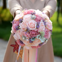 SESTHFAR  Wedding Bouquet Bridal Holding Flowers Atificial Silk Rose Bridal Bouquet For Wedding decoration 2024 - buy cheap